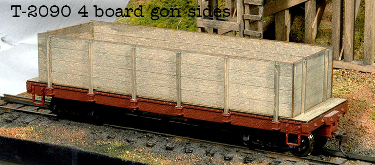 Laser Cut Flat Car Gon Conversions for Bachmann 18' and 24' standard On30 flat cars..