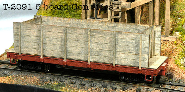 Laser Cut Flat Car Gon Conversions for Bachmann 18' and 24' standard On30 flat cars..