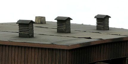 Louvered Roundhouse/Enginehouse roof vents/stacks - #733